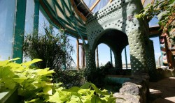 Earthship interior greenhouse.